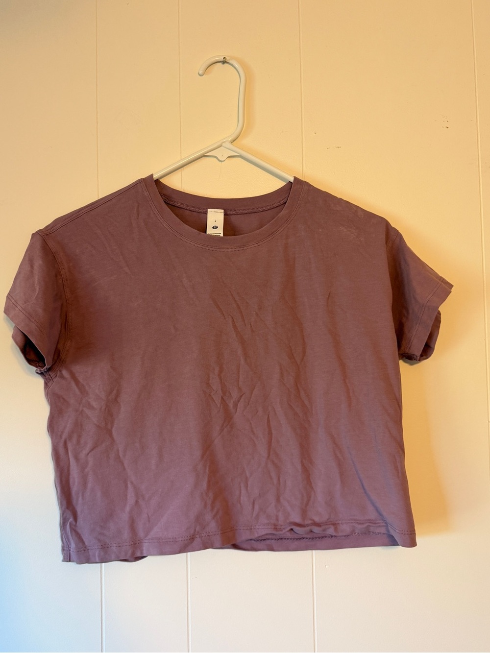Lululemon Relaxed Cropped Crew Neck T-Shirt Mauve Size 2